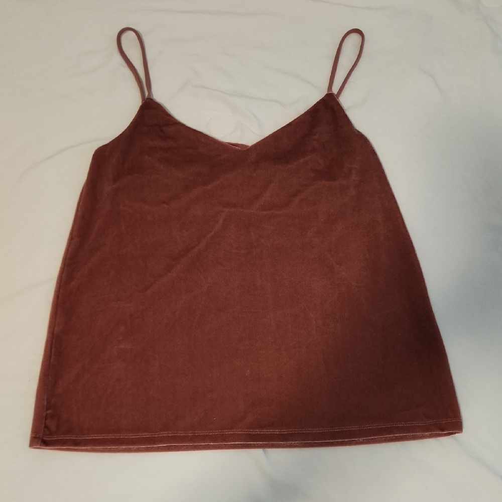 Women’s Brown Velvet Cami Tank Top